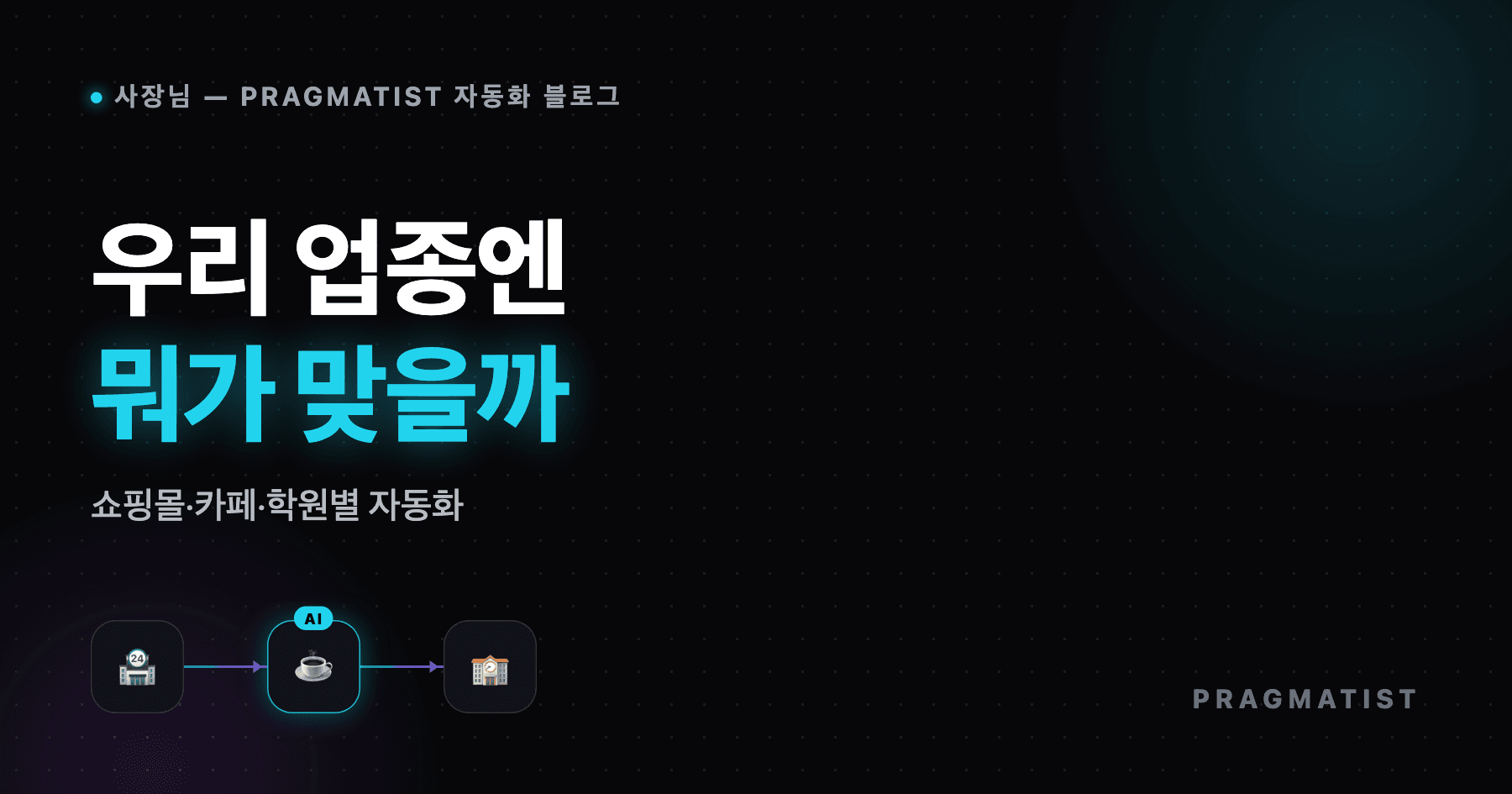 업종별 업무 자동화 — 쇼핑몰·카페·학원 사례